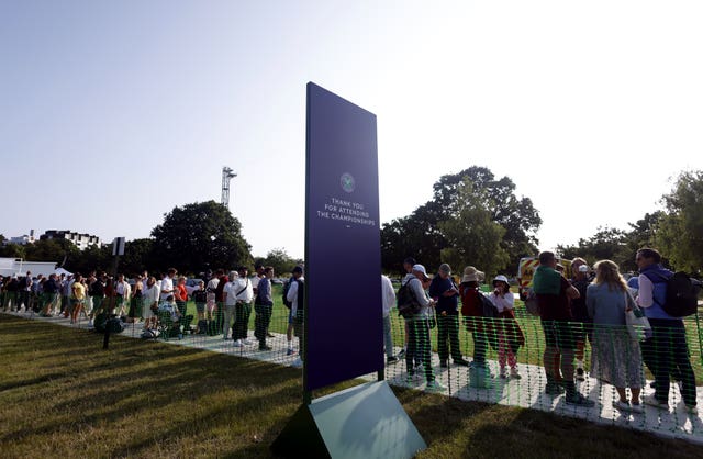 Wimbledon fans in the queue on day one 