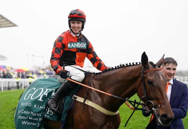 Kielan Woods aboard Diva Luna after winning at Aintree