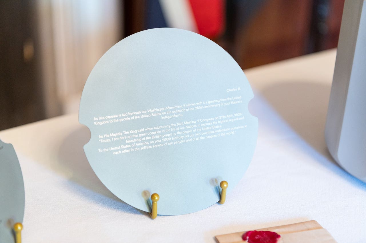 King’s proclamation and Trump letter sealed in Washington time capsule ...