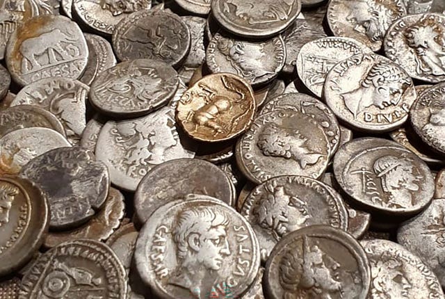 Coins discovered by metal detectorist George Ridgway