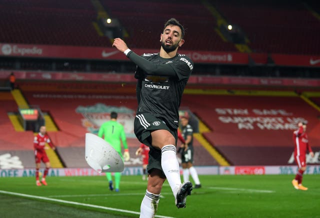 Bruno Fernandes cut a frustrated figure at Anfield