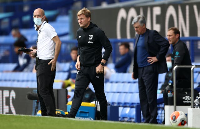 Eddie Howe's final match in charge of Bournemouth was at Everton last July