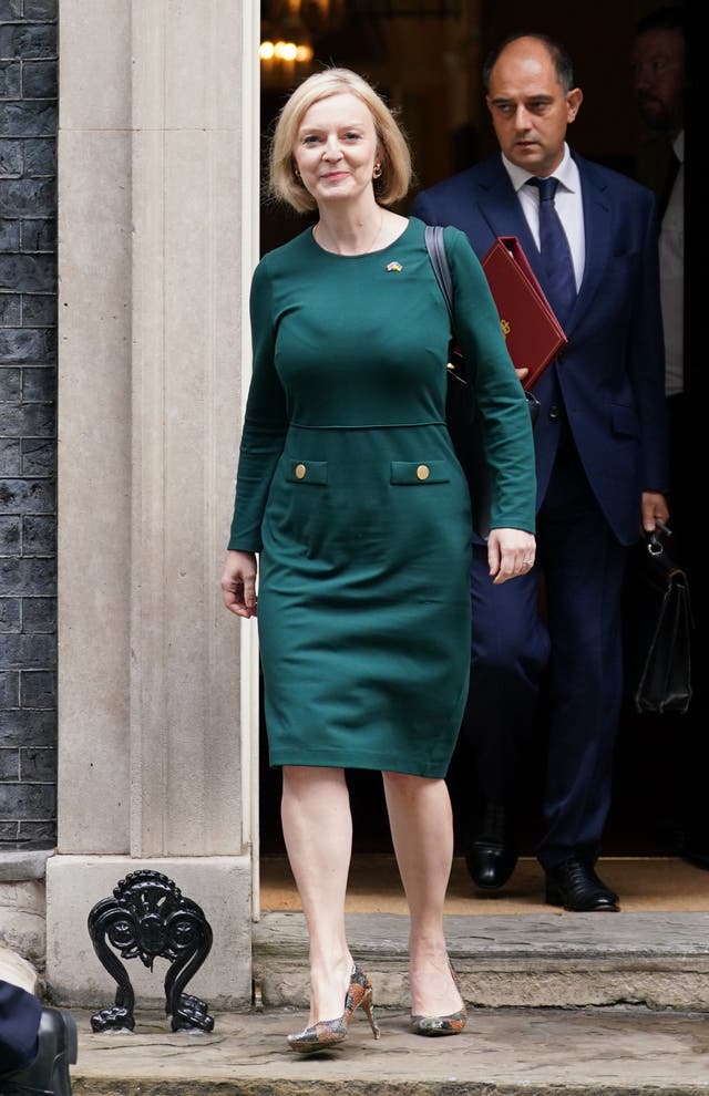 Prime Minister Liz Truss leaves 10 Downing Street, London, for the House of Commons, where she set out her energy plan 