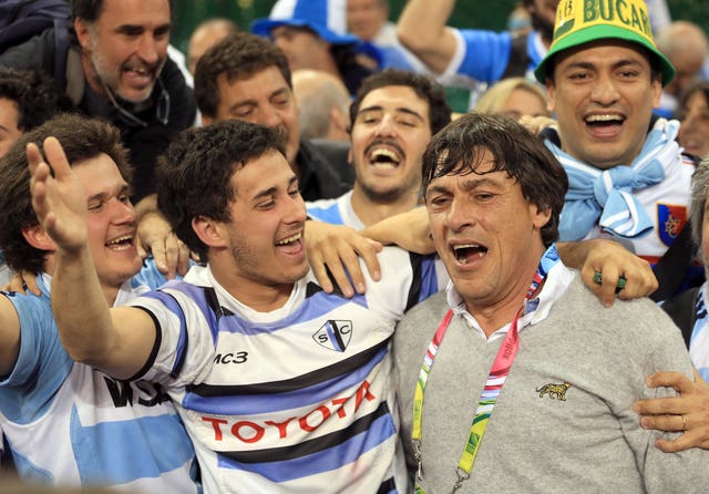 Argentina celebrated a famous win in Cardiff