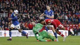 Chuba Akpom scores Middlesbrough’s first goal (Will Matthews/PA)