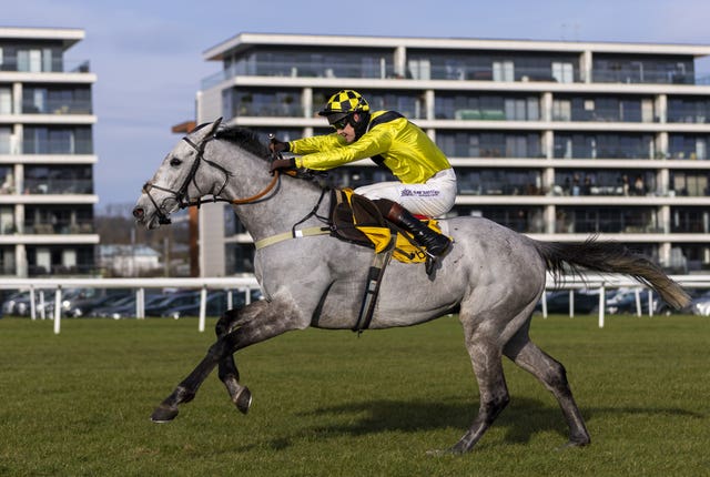 Eldorado Allen ridden by jockey Brendan Powell goes on to win the Betfair Denman Chase during Betfair Super Saturday at Newbury in 2022 