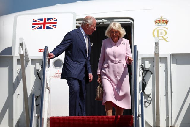 Charles and Camilla arrive at Joint Base Andrews, Maryland, near Washington DC
