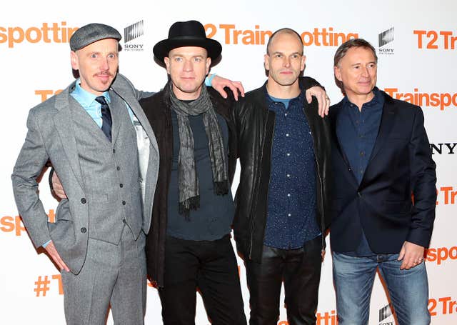 Ewen Bremner, Ewan McGregor, Jonny Lee Miller and Robert Carlyle at the world premiere of Trainspotting 2 at Cineworld in Edinburgh