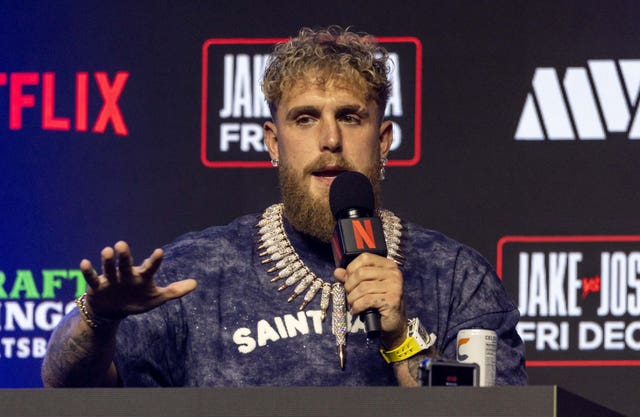 Jake Paul at a press conference