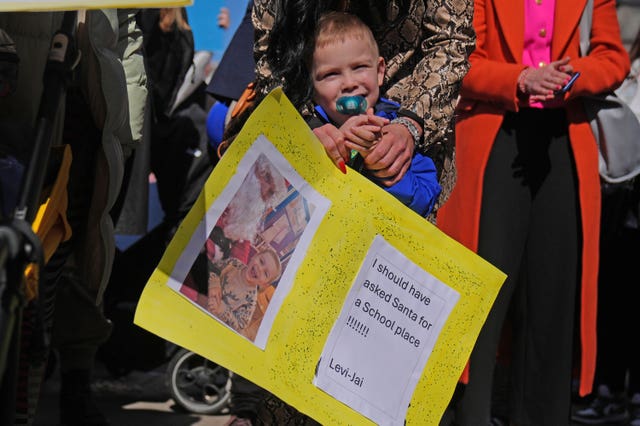 School placement protest