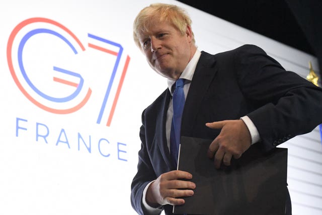 Prime Minister Boris Johnson during a press conference at the conclusion of the G7 summit in Biarritz, France (Stefan Rousseau/PA)