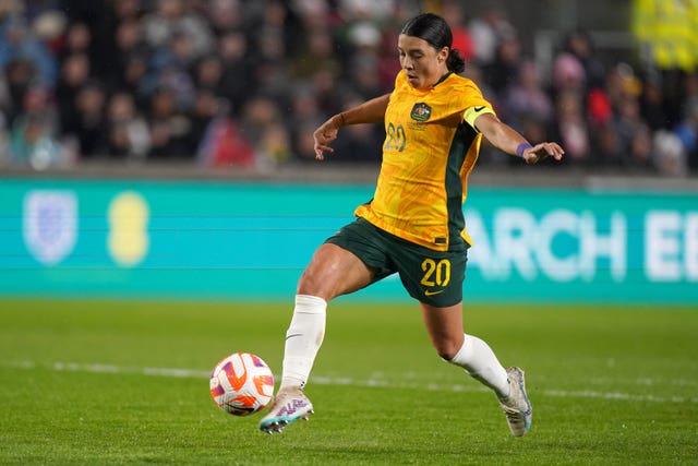 Sam Kerr playing for Australia 