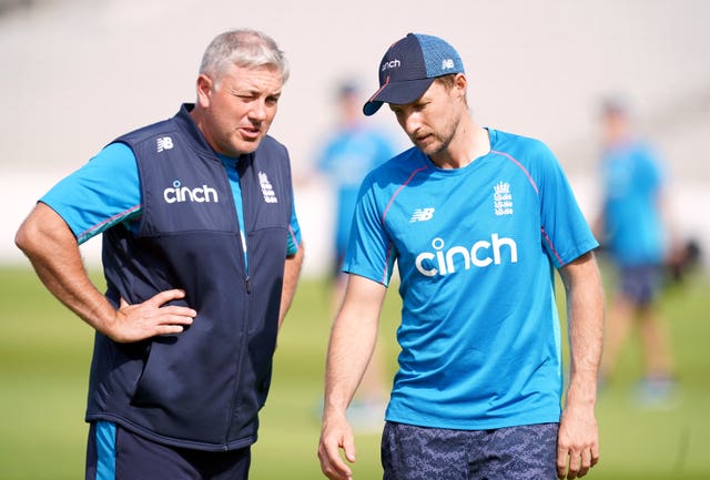 Chris Silverwood, left, and Joe Root, right, have indicated they will not put pressure on Ben Stokes to return (Martin Rickett/PA)