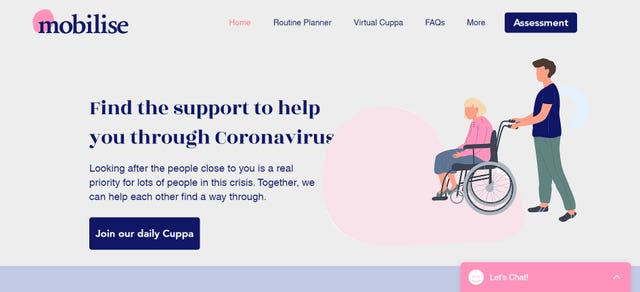 Mobilise website for carers