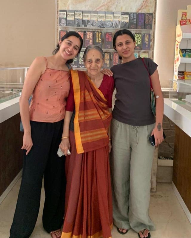 Heer and Dhir Baxi with their grandmother