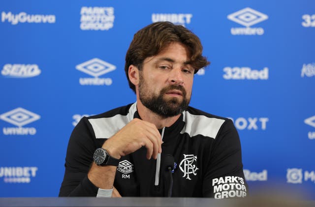 Rangers Manager Russell Martin during a press conference 