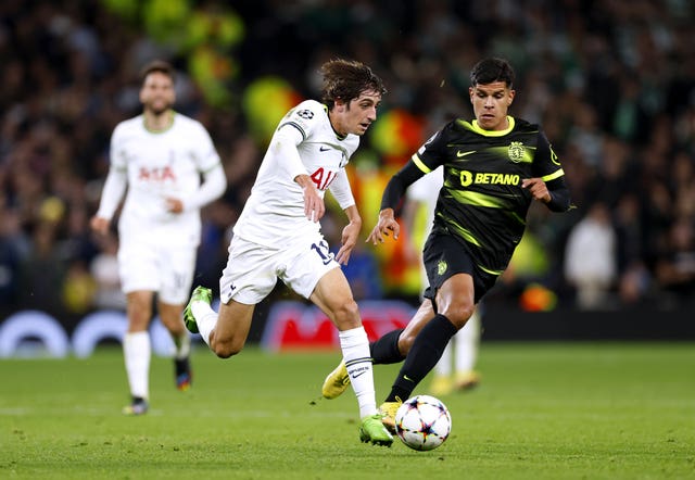 Bryan Gil (left) in action against Sporting Lisbon