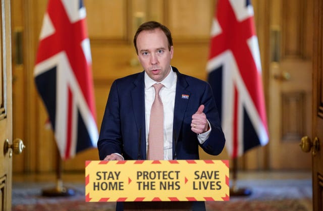 Health Secretary Matt Hancock (Andrew Parsons/10 Downing Street/Crown Copyright)