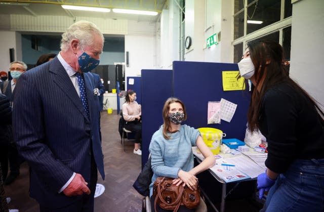 Prince of Wales visit to vaccination centre