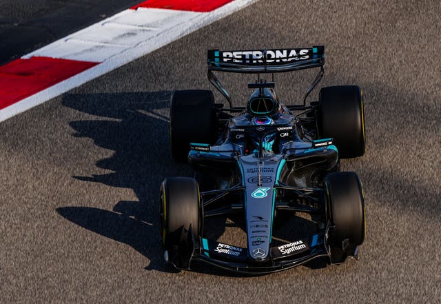 George Russell in action in testing 