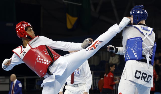 Caden Cunningham at the World Taekwondo Grand Prix Final last year