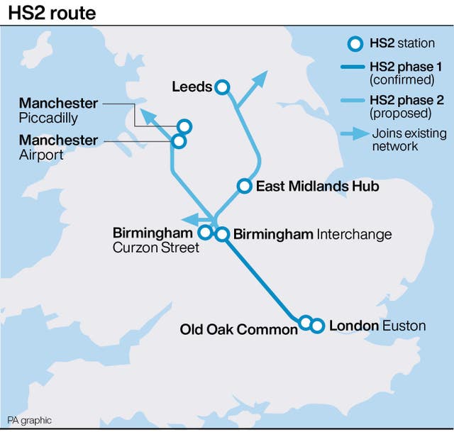 HS2 route.