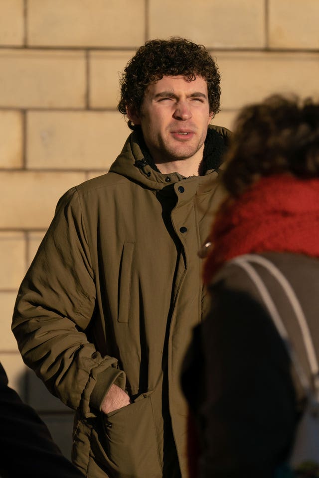 Alasdair Gibson arriving at Northampton Crown Court