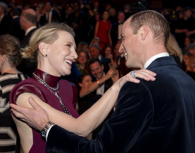 William greeting Cate Blanchett