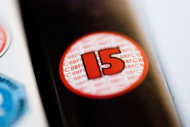 A 15 certificate film classification DVD video disk