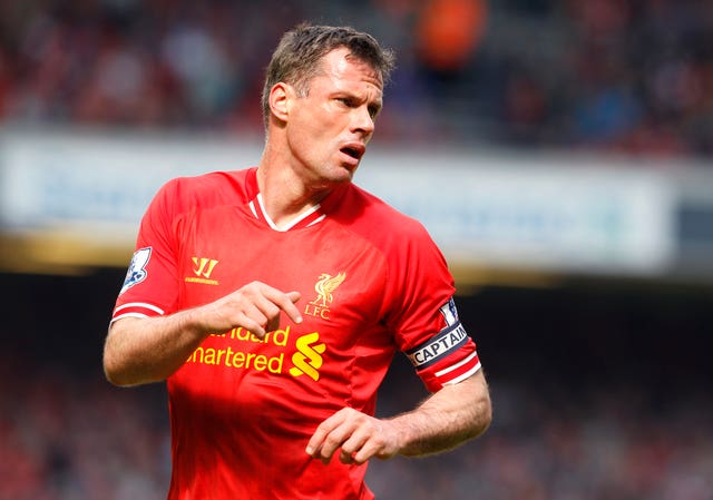 Jamie Carragher played with Raheem Sterling at Liverpool (Peter Byrne/PA).