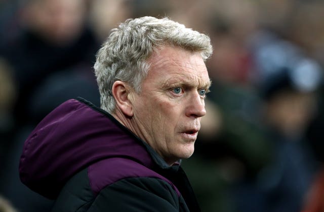 West Ham manager David Moyes watches his team in action