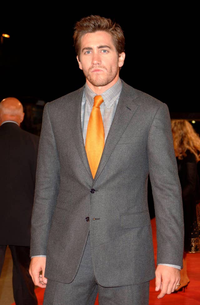 Jake Gyllenhaal arrives at the premiere of his new film Brokeback Mountain.