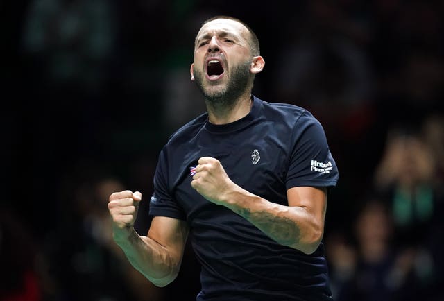 Dan Evans has been a central figure in Great Britain's run to the Davis Cup quarter-finals (Martin Rickett/PA)