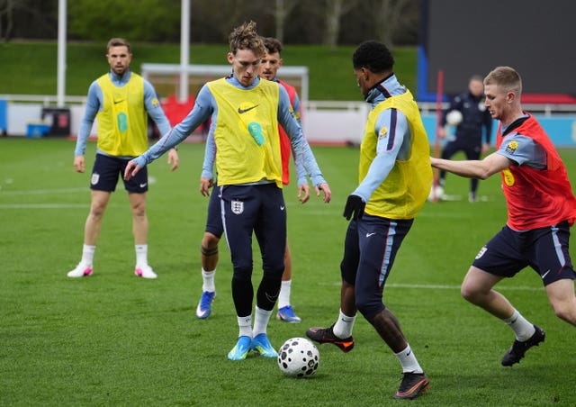 James Garner during a training session