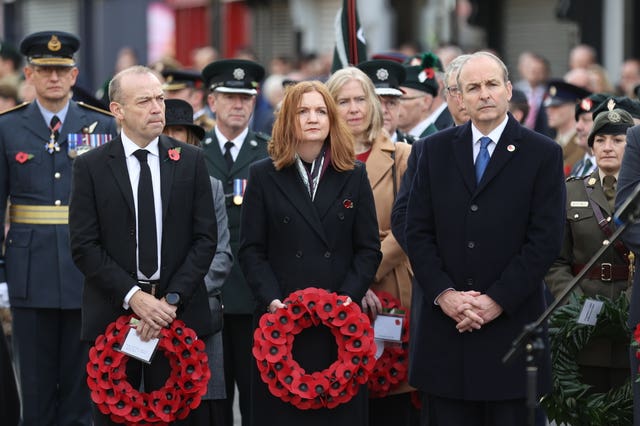 The Remembrance Sunday service at the Cenotaph in Enniskillen