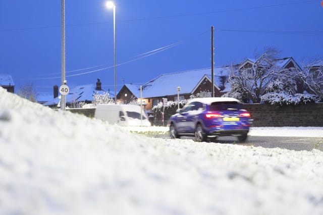 Snowy conditions in Carr Gate, West Yorkshire