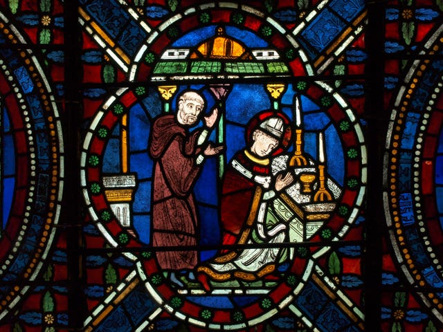 A stained glass image of St Thomas Becket at Canterbury Cathedral (Canterbury Cathedral/PA)