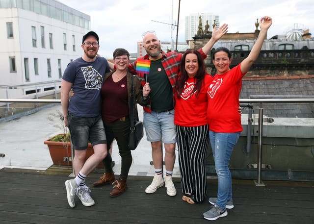 Members of the LGBT community in Belfast 