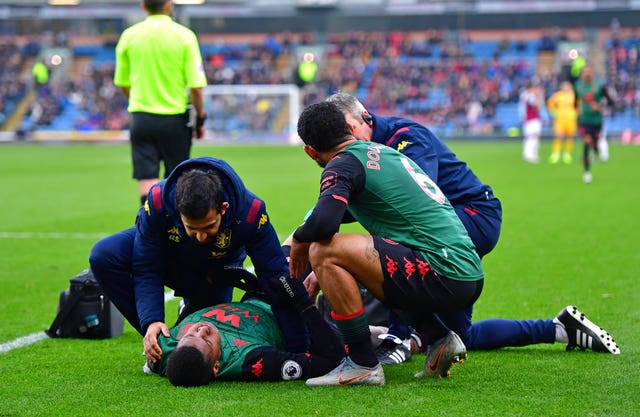 Aston Villa's Wesley is set to miss the rest of the season after suffering am injury against Burnley 