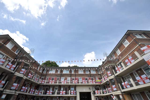 England flags up on the Kirby Estate