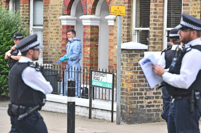 Police at the property in Grayshott Road