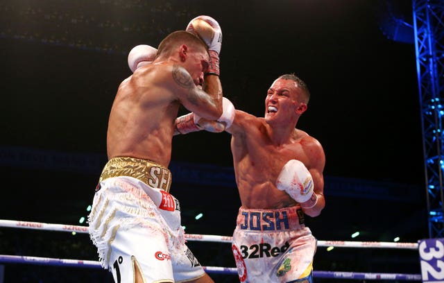 Josh Warrington, right, won the IBF featherweight title in 2018 with a spilt-decision victory over Lee Selby at Elland Road