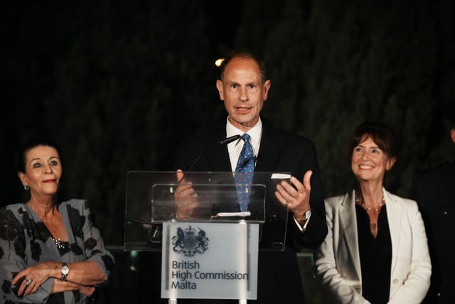 Edward giving a speech at the King's Birthday reception