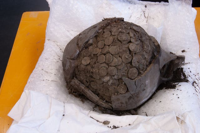 Roman coins found in a pot in Wickwar