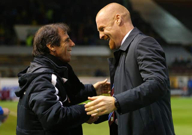 Gianfranco Zola, left, replaced Sean Dyche, right, as Watford boss in 2012