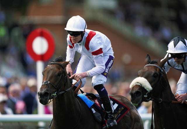 Deauville Legend winning the Bahrain Trophy at Newmarket 