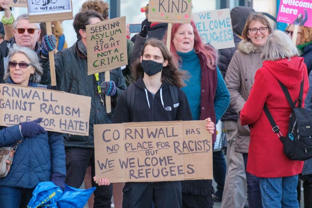 Asylum seekers protest – Newquay