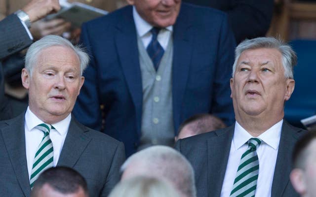 Celtic chairman Ian Bankier, left, has previously defended Peter Lawwell's hefty earnings