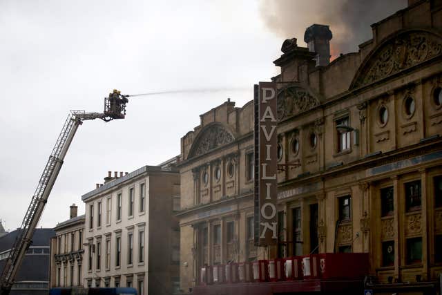 Firefighters prevented the blaze from spreading to the Pavilion Theatre (Jane Barlow/PA)