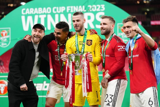 Christian Eriksen, left, missed the Carabao Cup final success through injury